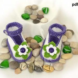 Crochet Pattern - No Sewing - Crochet Baby Booties..