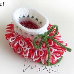 Crochet Pattern - Christmas Booties - Little Santa..