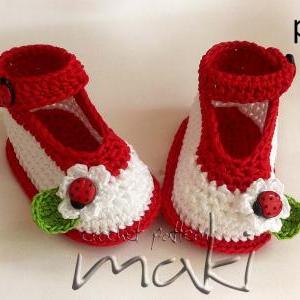 Crochet Pattern - Ladybug Ankle Strap - Permission..