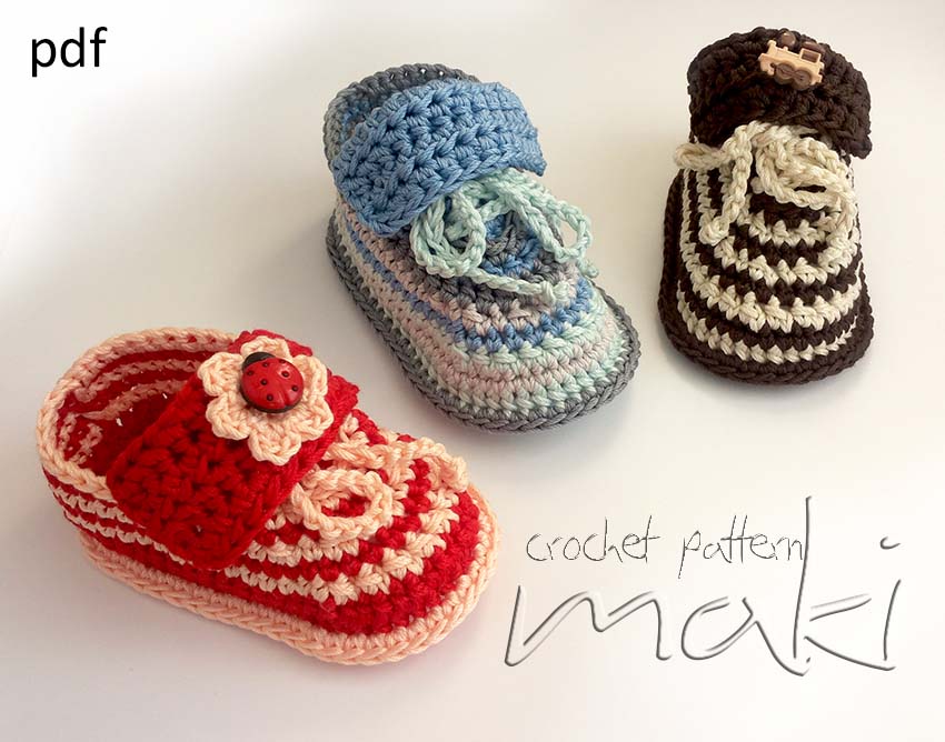 Crochet Pattern Step-by-step. Super Cute Baby Sneakers! For Boys And Girls! - Permission To Sell Finished Items! Pattern No. 109