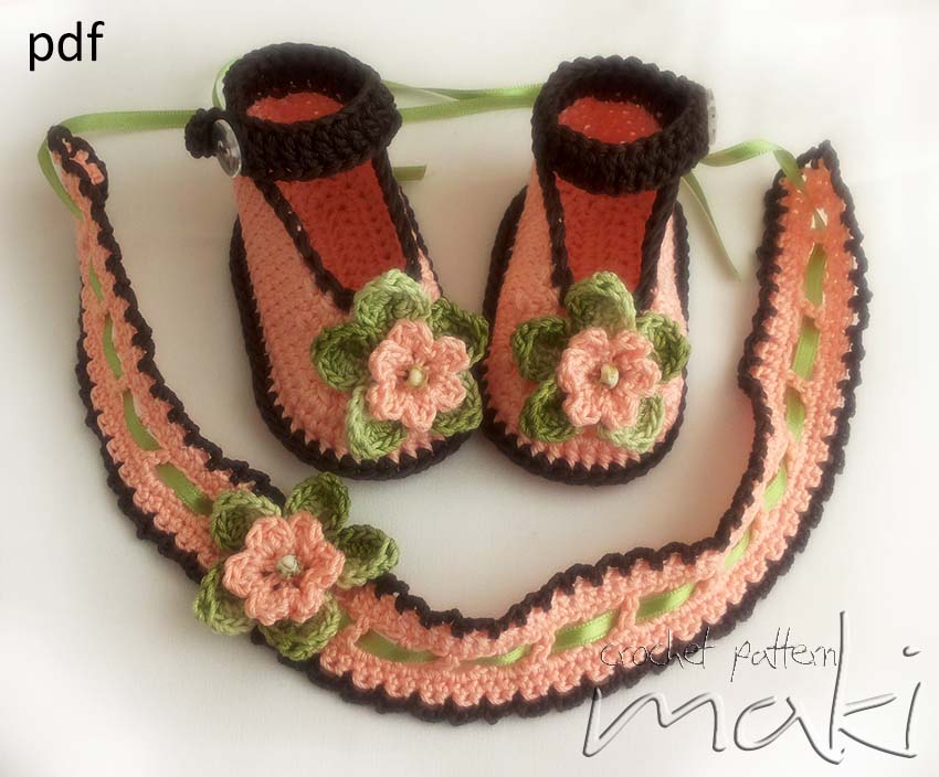 Great Deal! Crochet Patterns Set Booties With Matching Headband. Full Of Large Pictures! Permission To Sell Finished Items.
