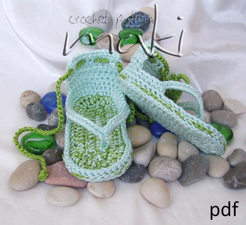 Crochet Baby Flip-flop Crochet Pattern-no Sewing-permission To Sell Finished Items. Great And Cool Gift. Pattern No. 102